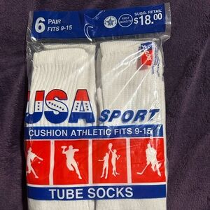 White athletic socks 6pk